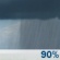 Friday: Rain likely, then showers and possibly a thunderstorm after 11am. High near 60. Calm wind becoming south southwest around 6 mph in the afternoon. Chance of precipitation is 90%. Friday: Rain likely, then showers and possibly a thunderstorm after 11am. High near 60. Calm wind becoming south southwest around 6 mph in the afternoon. Chance of precipitation is 90%.