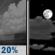 Friday Night: A 20 percent chance of showers before 11pm.  Partly cloudy, with a low around 60. Calm wind. 