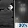Tuesday Night: A 30 percent chance of rain, mainly after 2am.  Mostly cloudy, with a low around 53. Light and variable wind.  New precipitation amounts of less than a tenth of an inch possible. 